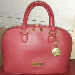 Joy & IMAN Beautiful Pebble Leather Handbag - Red